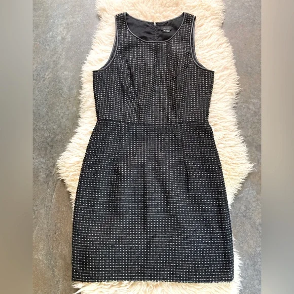 Theory | Dresses | Theory Tank Dress Black White With Leather Trim Size 4  Excellent Condition | Poshmark